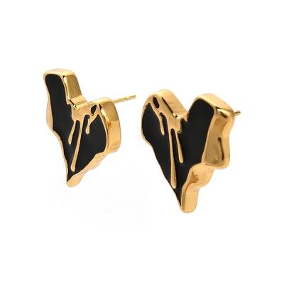 304 Stainless Steel Enamel Stud Earrings