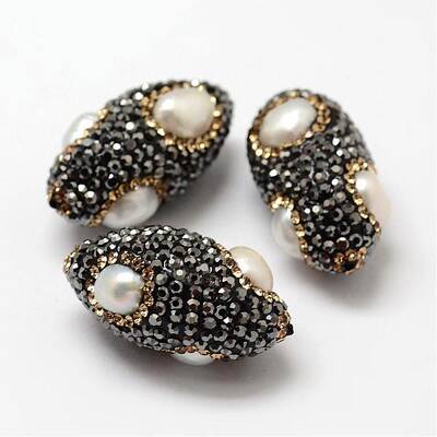 Horse Eye Polymer Clay Rhinestone Beads
