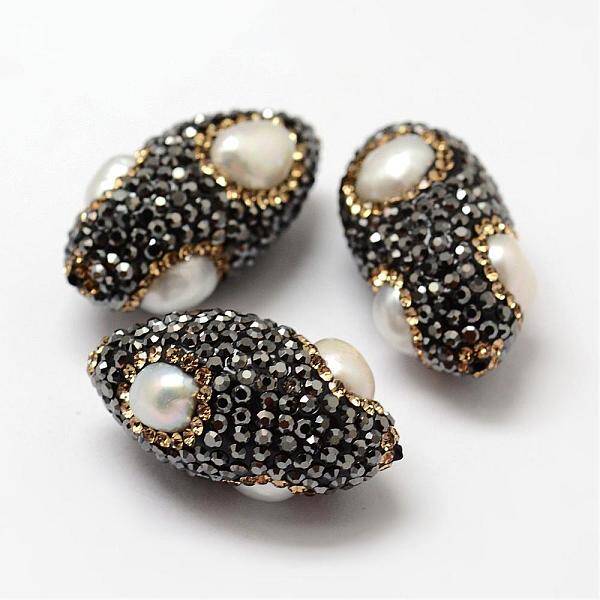 Horse Eye Polymer Clay Rhinestone Beads