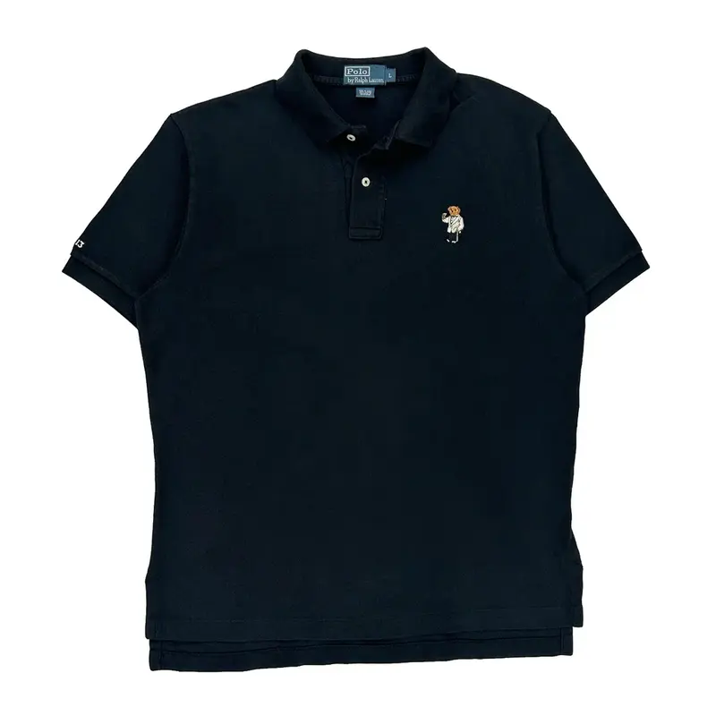 Polo Bear Polo By Ralph Lauren Polo Shirt - Large Black Cotton