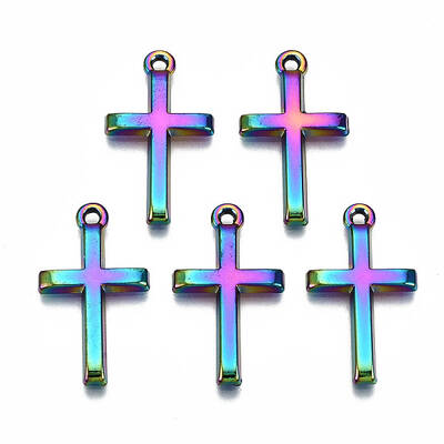 Rainbow Color Alloy Tiny Cross Charms