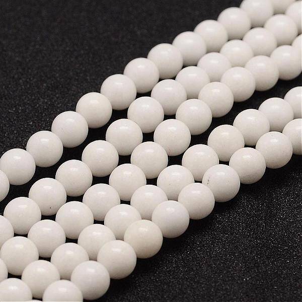 Natural White Jade Bead Strands
