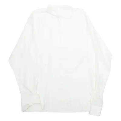 SACHS FESTIVAL Mens Formal Shirt White Crazy Pattern Long Sleeve M