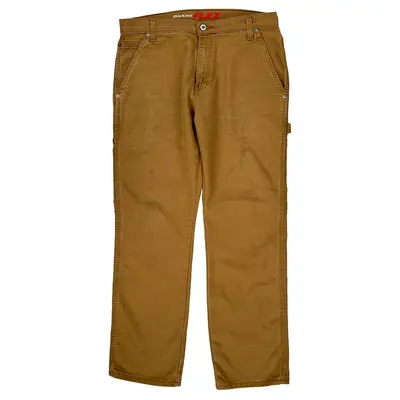 Flex Dickies Carpenter Trousers - 34″ Waist Brown Cotton