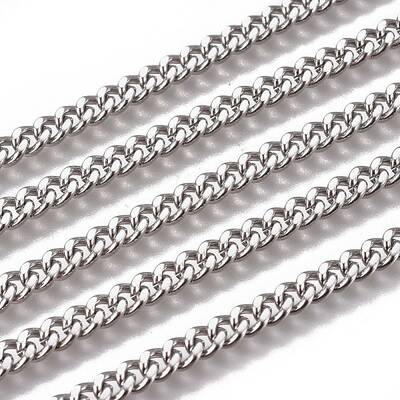 Non-Tarnish Handmade 304 Stainless Steel Curb Chains