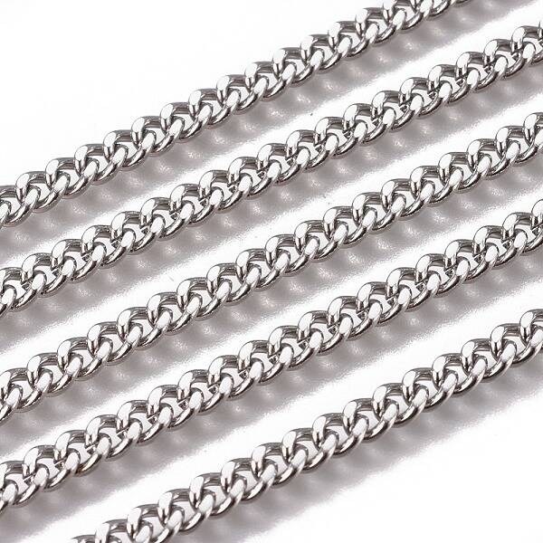 Non-Tarnish Handmade 304 Stainless Steel Curb Chains