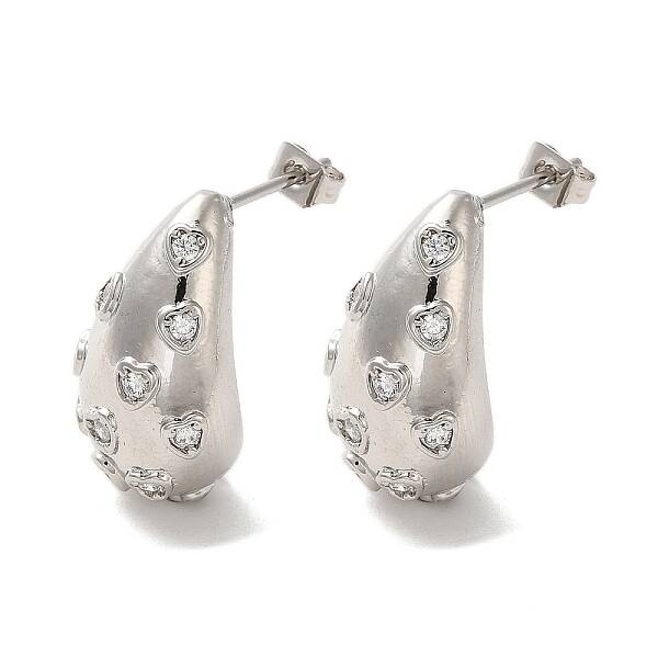 Brass with Cubic Zirconia Stud Earrings