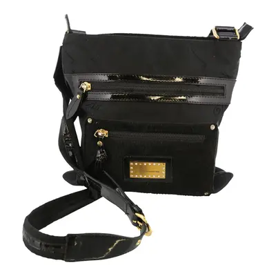 Monogram Print Blumarine Spellout Crossbody Bag - No Size Black Polyester