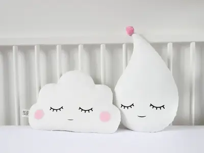 White Raindrop Pillow