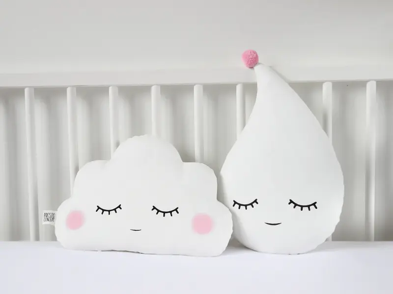 White Raindrop Pillow