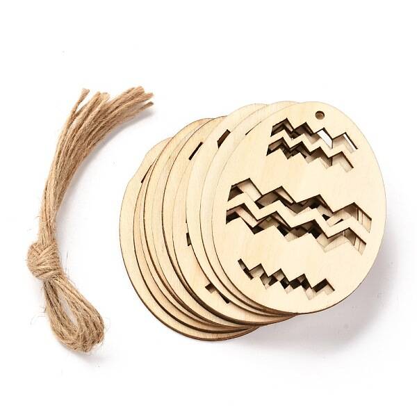 DIY Egg Shape Handmade Hollow Out Graffiti Wood