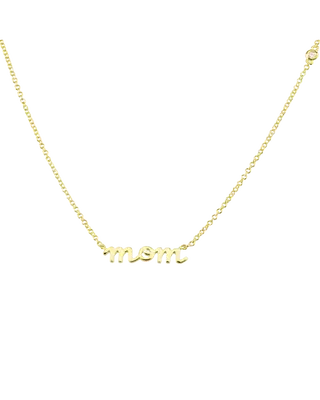 18K Gold MOM Pendant Necklace