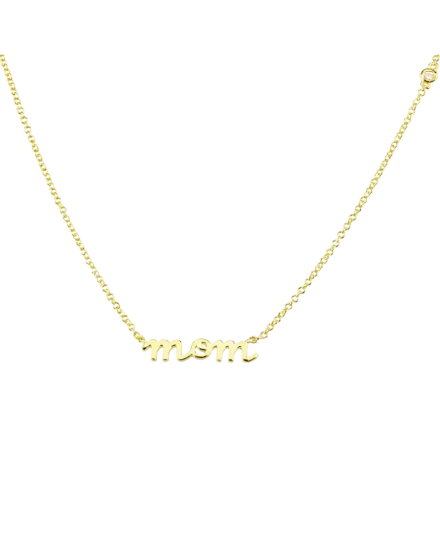 18K Gold MOM Pendant Necklace