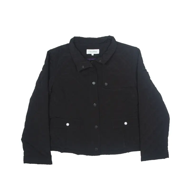 CALVIN KLEIN Insulated Fleece Lined Quilted Jacket Black Girls XL