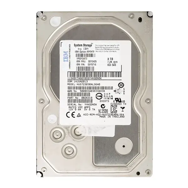 00Y2473 IBM 3TB 6Gb/s SAS 7200 3.5-Inch Hard Drive