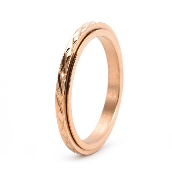 Stainless Steel Rotatable Finger Ring for Women Men