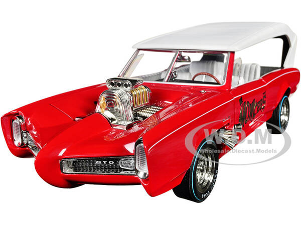 Monkeemobile Red with White Top and Interior The Monkees with Four Monkees Figure Cutouts Silver Screen Machines Series 1...