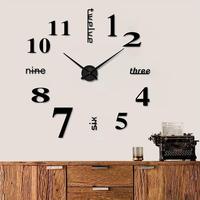 3D Clock Design Acrylic Wall Sticker, 1 Count Modern & Simple & Mute DIY Personalized Living Room Decoration Clock for Decora...