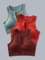 Women's Solid Sports Vest, Summer Clothes Women, Breathable Comfortable Crop Sports Tank Top for Yoga Gym Workout Running, Wo...
