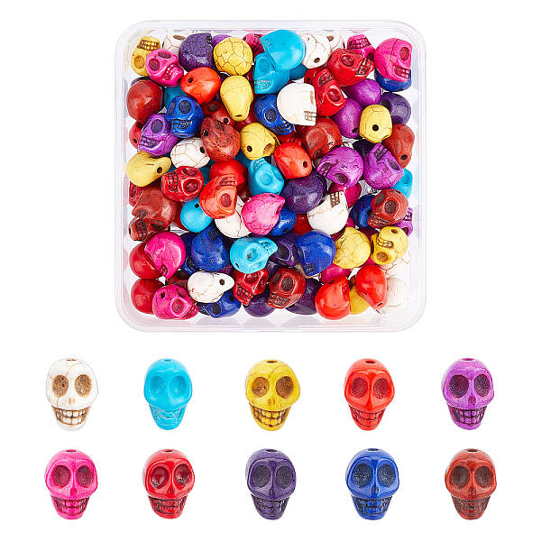 120Pcs 10 Colors Synthetic Turquoise Beads Strands