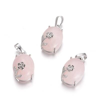 Natural Rose Quartz Pendants