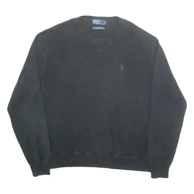 POLO RALPH LAUREN Mens Jumper Black Tight Knit L