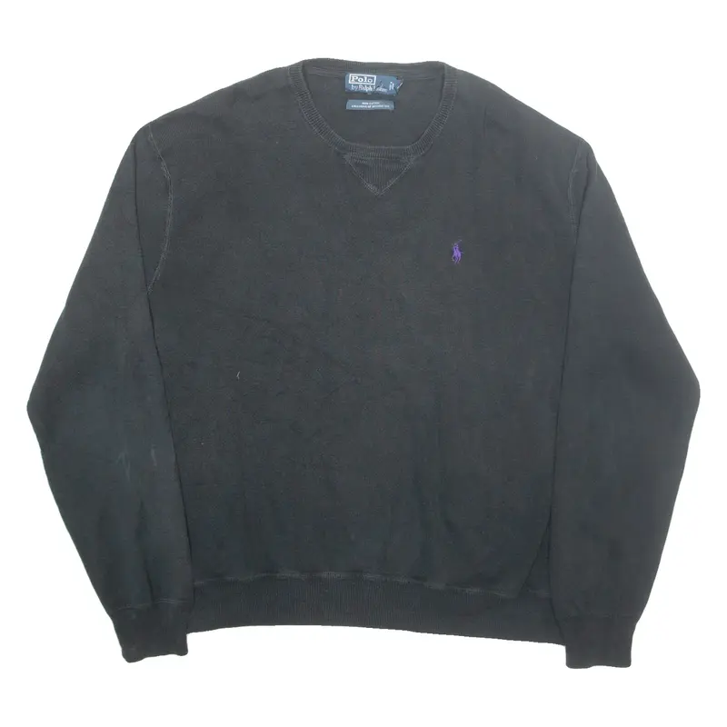 POLO RALPH LAUREN Mens Jumper Black Tight Knit L