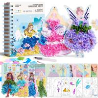 Poke-in 4-in-1 Diamond Painting Kits & Art Magic Princess Craft Kit Stuffers - Watercolor DIY Gifts for Girls - Handicraft Ac...