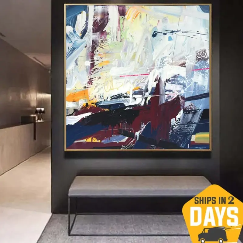 Large Abstract Colorful Wall Art Expressionist Art Original Textured Paintings On Canvas Handmade Art | DEPTH OF NATURE 13 35...