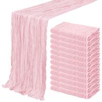 1 8 10 12 Pack 10Ft Cheesecloth Table Runner 35x120 Inch Rustic Gauze Table Runner Romantic Long Sheer Fabric Cheese Cloth Ta...