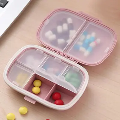 8-grid Medicine Storage Box, 1 Count Portable Double Layer Pill Organizer, Medicine Storage Container for Travel Outdoor Use,...