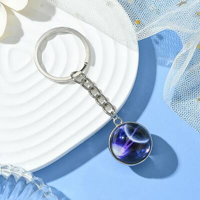 Round Glass Beads Keychain