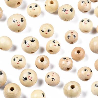 Printed Natural Wood Beads