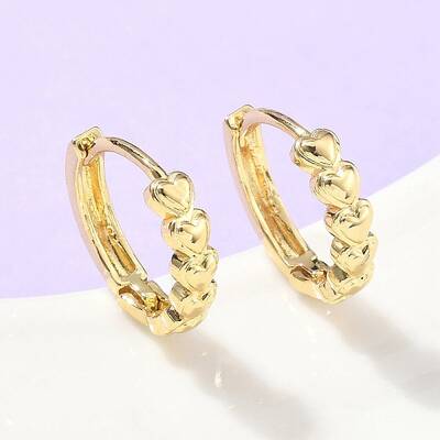 Heart Brass Hoop Earrings