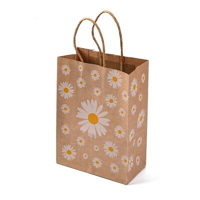 Daisy Flower Paper Gift Tote Bags