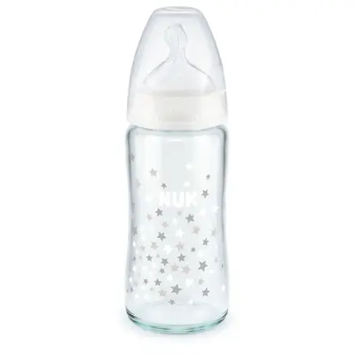 Nuk First Choice+ with Temperatures Control Star Baby Bottle Size M Glass 0-6 Months 240ml