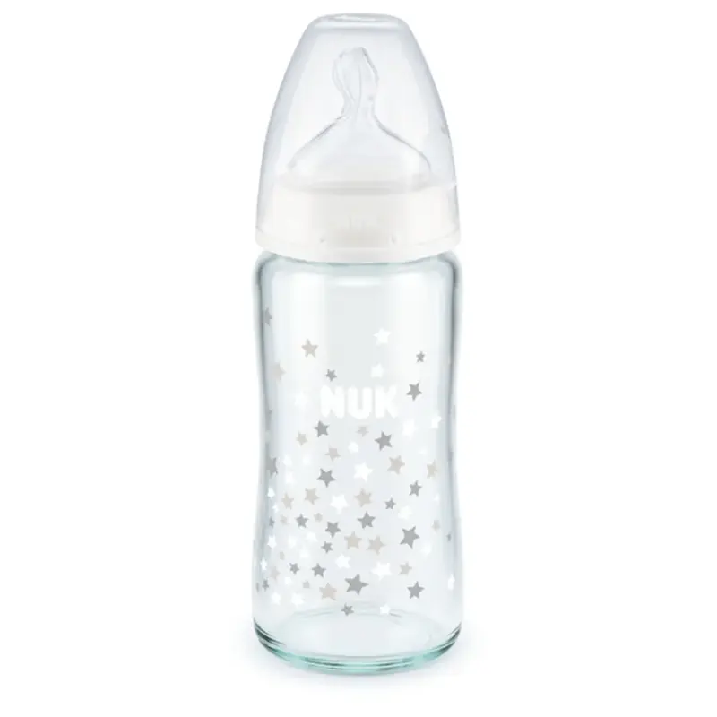 Nuk First Choice+ with Temperatures Control Star Baby Bottle Size M Glass 0-6 Months 240ml