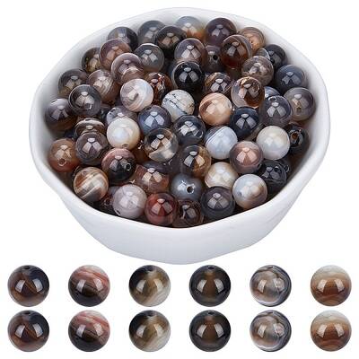 Dyed & Heated Natural Agate Round Beads Strands