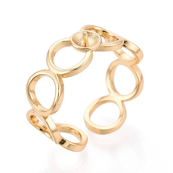 Ring Brass & Enamel Cup Peg Ring Settings
