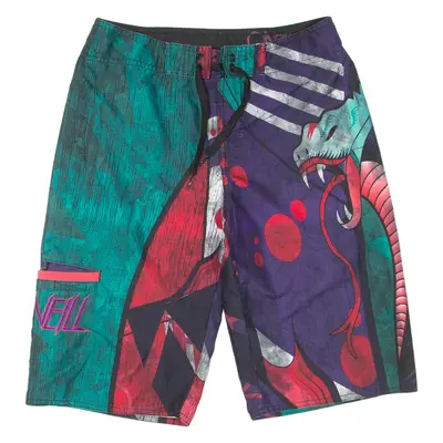 O'NEILL Snake Boys Casual Shorts Green Crazy Pattern M W26