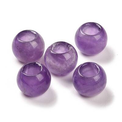 Natural Amethyst European Beads