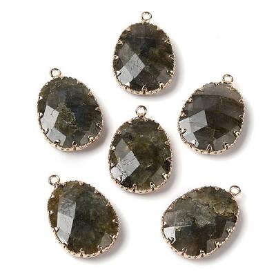 Natural Labradorite Faceted Pendants