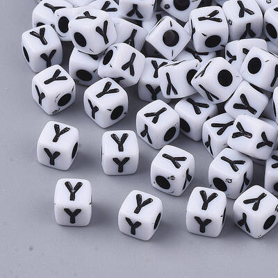 White Opaque Acrylic Beads