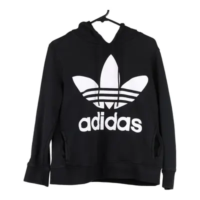 Adidas Spellout Hoodie - Medium Black Cotton Blend