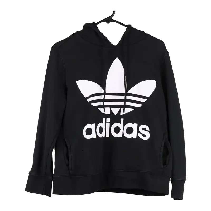 Adidas Spellout Hoodie - Medium Black Cotton Blend