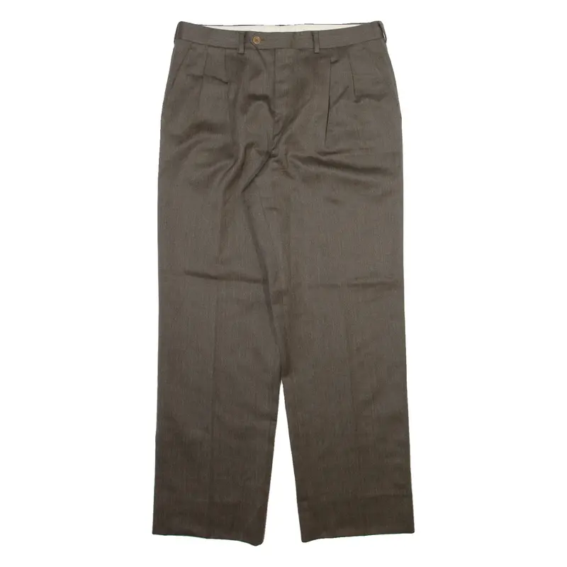 GRIMA'S Mens Trousers Grey Regular Straight Wool W32 L30