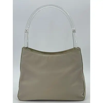 Pre-owned PRADA Nylon Shoulder Bags Preloved Beige Tessuto Mini Hobo Bag. 50 092824 P