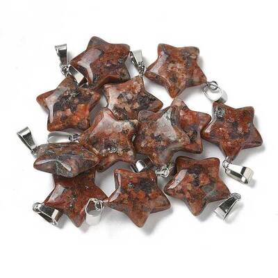 Natural Red Sesame Jasper Pendants