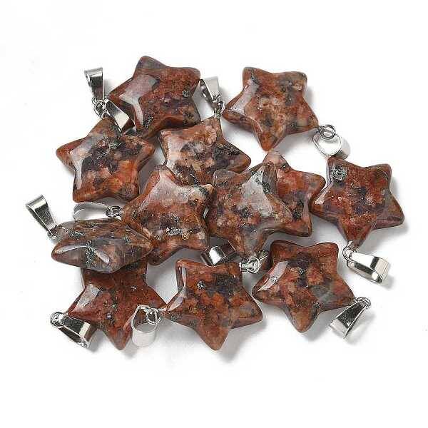 Natural Red Sesame Jasper Pendants