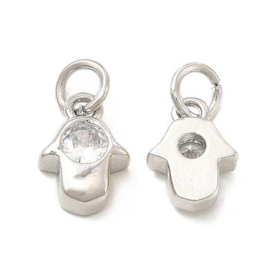 Brass Micro Pave Cubic Zirconia Charms